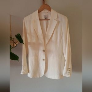 Large cream tapered blazer, Worn once, Size 8